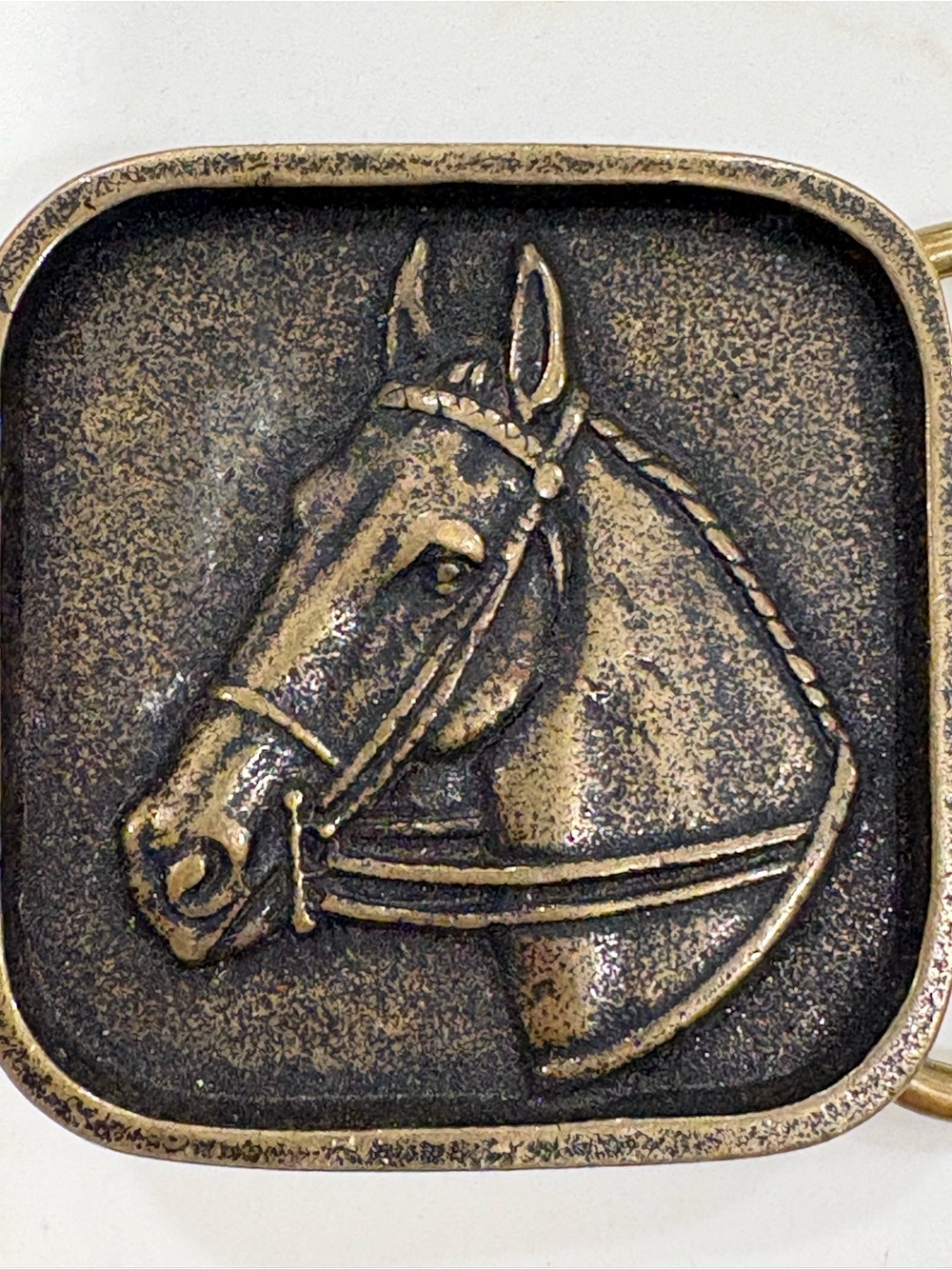 Vintage Solids Brass BTS Horse Head Accent Belt Buckle  - 1970’s
